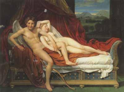 Jacques-Louis David Cupid and psyche (mk02) oil painting image